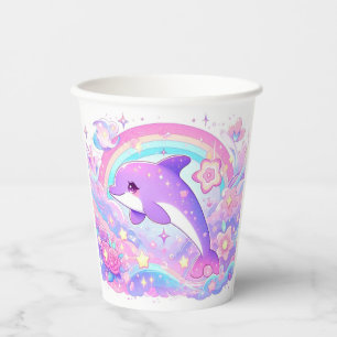Gobelets En Papier Baby shower Dauphin Magique Moderne