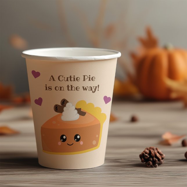 Gobelets En Papier Baby shower d'automne Cutie Pie (You’ll definitely want a piece of this cutie pie paper cups.)