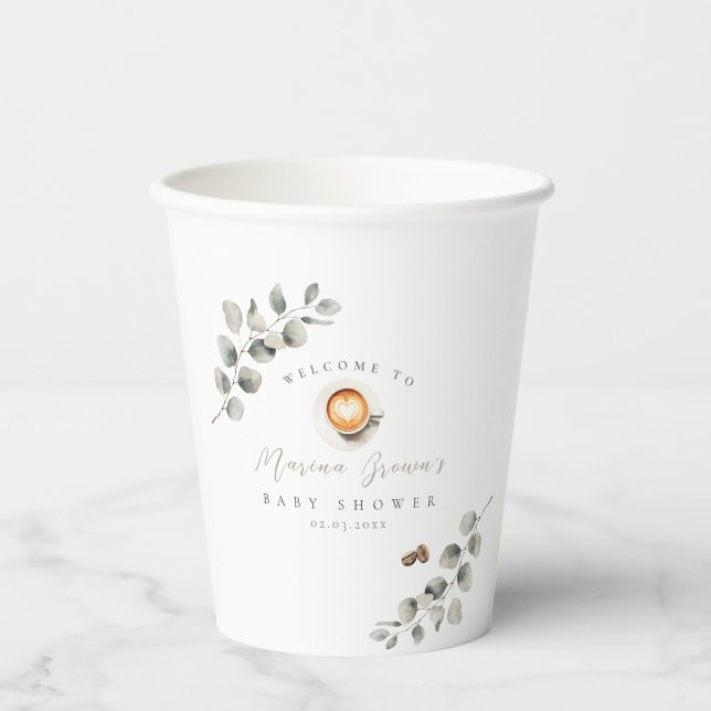 Gobelets En Papier Baby shower de café (Recto)