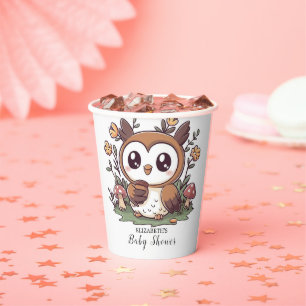 Gobelets En Papier Baby shower de Chouette Enchantée Pastel