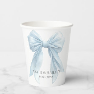 Gobelets En Papier Baby shower de coquette pour fille bleu personnali