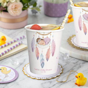Gobelets En Papier baby shower de dragage aquarelle