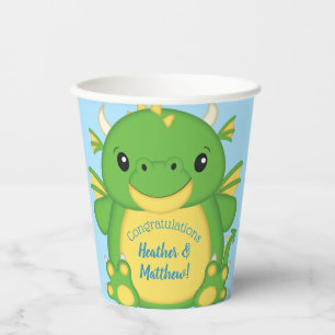 Gobelets En Papier Baby shower de dragon bleu