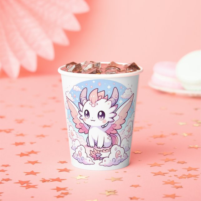 Gobelets En Papier Baby shower de dragon doux enchanté (Insitu)