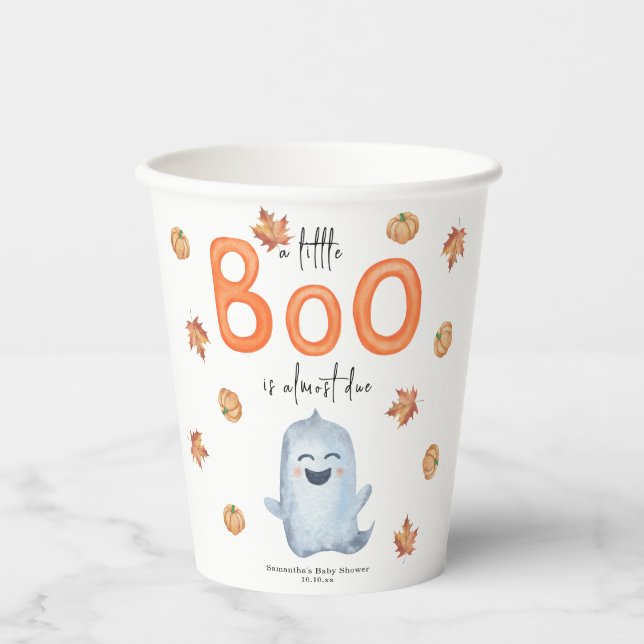 Gobelets En Papier Baby Shower de Fantôme Mignon  (Recto)