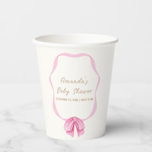 Gobelets En Papier Baby shower de fille à cadre de cordes Vintage ros