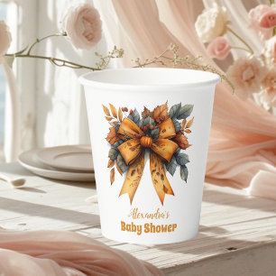 Gobelets En Papier Baby shower de fille de la cale automnale