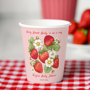 Gobelets En Papier Baby shower de fraise Berry
