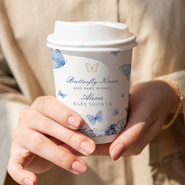 Gobelets En Papier Baby shower de garçon Baisers papillon (Créateur téléchargé)