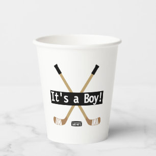 Gobelets En Papier Baby shower de hockey C'est un petit bâton de hoc