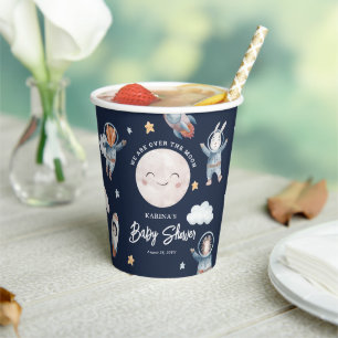 Gobelets En Papier Baby shower de l'espace animal boisé mignon