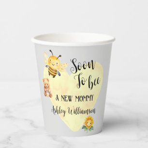 Gobelets En Papier Baby shower de maman à abeille