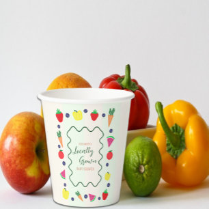 Gobelets En Papier Baby shower de marché des fermiers cultivés locale
