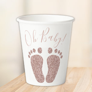 Gobelets En Papier Baby shower de Parties scintillant rose Gold
