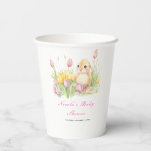 Gobelets En Papier Baby shower de poussette de printemps