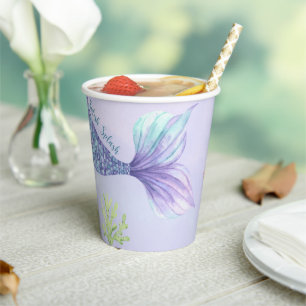 Gobelets En Papier Baby shower De Sirènes Sous La Mer