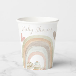Gobelets En Papier Baby shower de tons neutres
