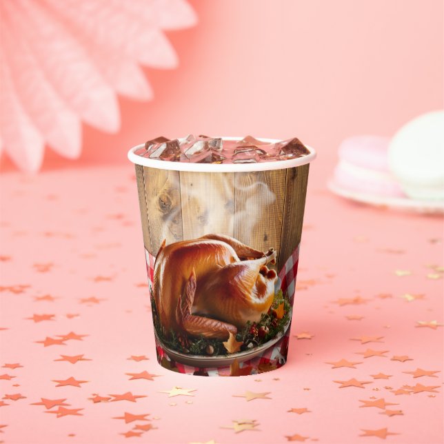 Gobelets En Papier Baby shower de Turquie rôti de Thanksgiving rustiq (Insitu)