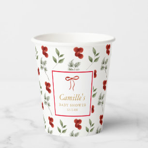 Gobelets En Papier Baby shower de verdure d'hiver