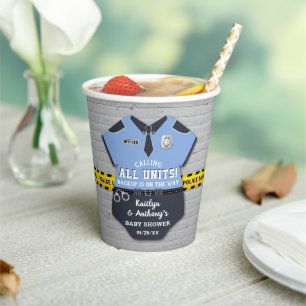 Gobelets En Papier Baby shower des agents de police