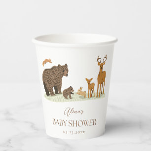 Gobelets En Papier Baby shower des animaux forestiers