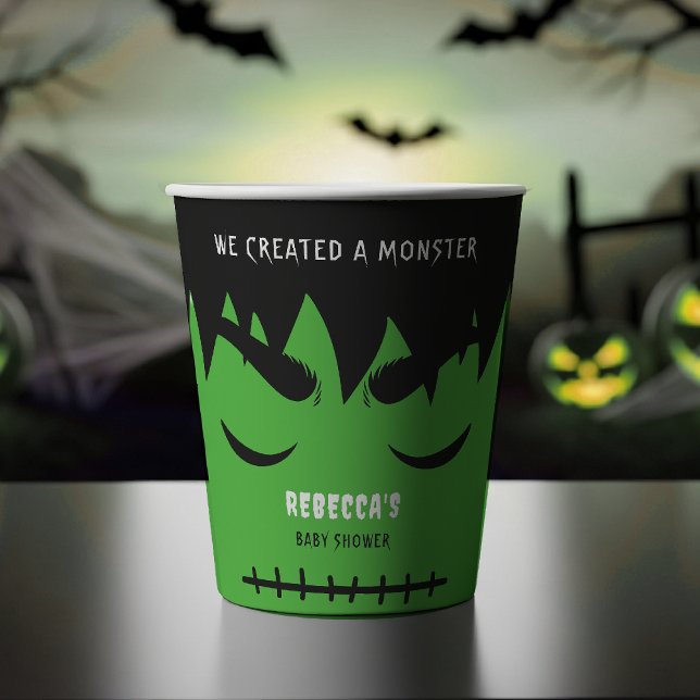 Gobelets En Papier Baby shower d'Halloween Frankenstein Monster (Frankenstein Monster Halloween Baby Shower Paper Cups
)