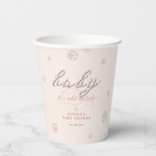 Gobelets En Papier Baby shower d'hiver de la Parties scintillant des 
