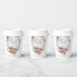 Gobelets En Papier Baby shower d'hiver Woodland Oh Deer