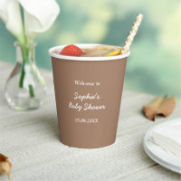 Baby shower Doux Brown Minimaliste Coupes en papie