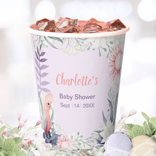 Gobelets En Papier Baby Shower Fantaisiste Fleur de Lavande pour Bébé