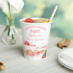 Gobelets En Papier Baby Shower Fille Marché de Producteurs Local