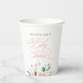 Gobelets En Papier Baby Shower Fleurs de Bébé en Fleur