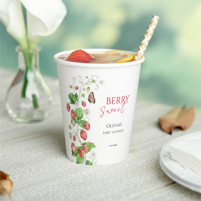 Gobelets En Papier Baby Shower Fraise Sucrée (Insitu)