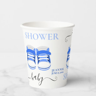 Gobelets En Papier Baby shower Fun Blue Baby Shoes