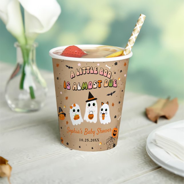Gobelets En Papier Baby shower Halloween Cute Ghost (Créateur téléchargé)