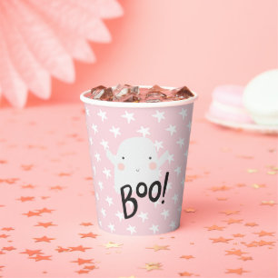 Gobelets En Papier Baby Shower Halloween Fantôme Rose Mignon