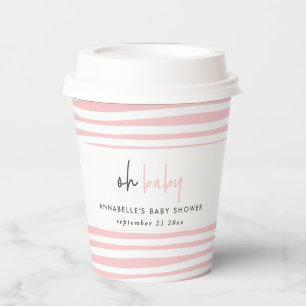 Gobelets En Papier Baby shower jumeau rose bleu moderne fête de typog
