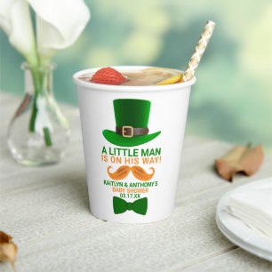 Gobelets En Papier Baby shower moderne de la Saint Patrick de Leprech