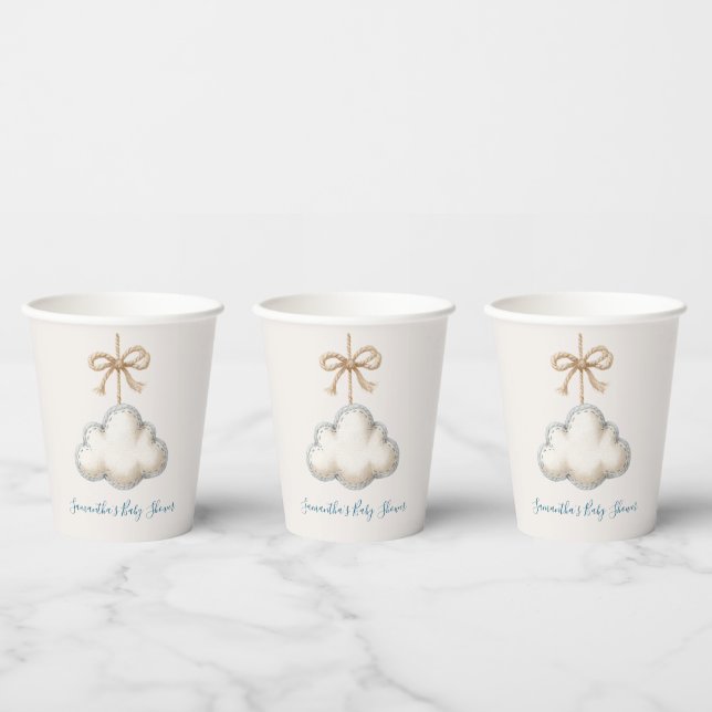 Gobelets En Papier Baby Shower Nuage de rêve (Multi)