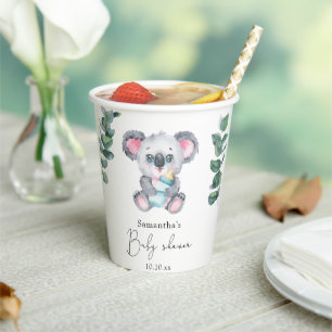 Gobelets En Papier Baby Shower Ourseau Koala