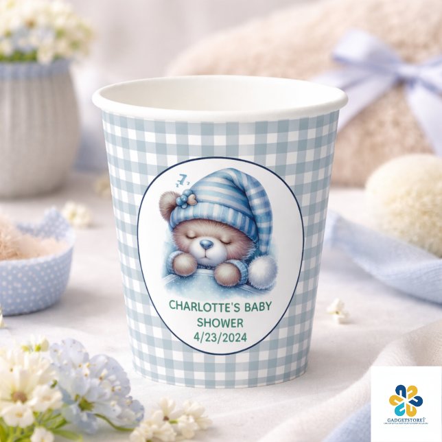 Gobelets En Papier Baby shower ourson mignon (Cute Teddy Bear Baby Shower Paper Cups)