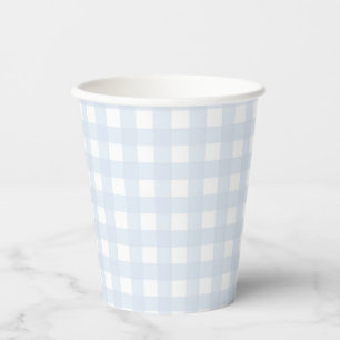 Gobelets En Papier Baby shower Pale Blue En vichy Classic Boys