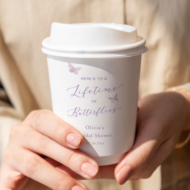 Gobelets En Papier Baby Shower Papillon de Mariée  (Créateur téléchargé)
