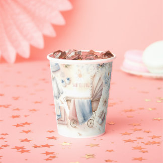 Gobelets En Papier Baby shower pastel