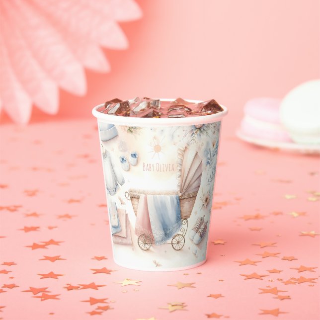 Gobelets En Papier Baby shower pastel (Insitu)