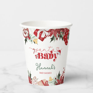 Gobelets En Papier Baby shower Père Noël de Noël