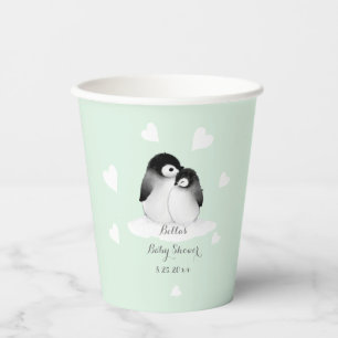 Gobelets En Papier Baby shower Pingouin mignon