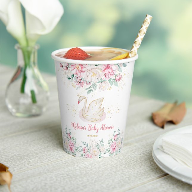 Gobelets En Papier Baby Shower Princesse Cygne (Insitu)