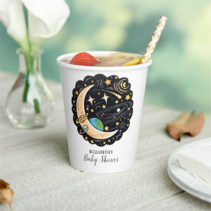 Gobelets En Papier Baby shower Space Moon Stars