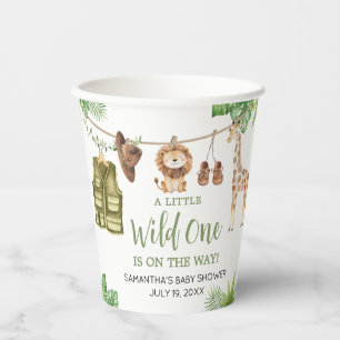 Gobelets En Papier Baby shower tropical Safari Jungle Animaux